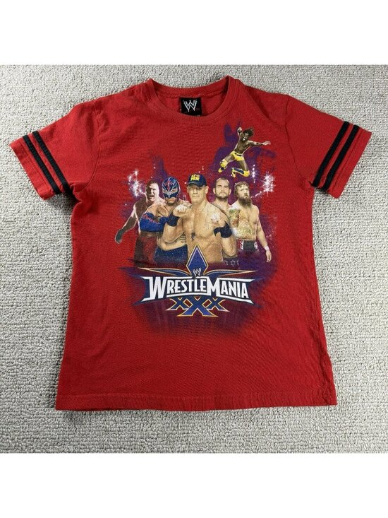 WWE Other - WWE WrestleMania XXX Wrestling Graphic T-Shirt Red Boys Size Large